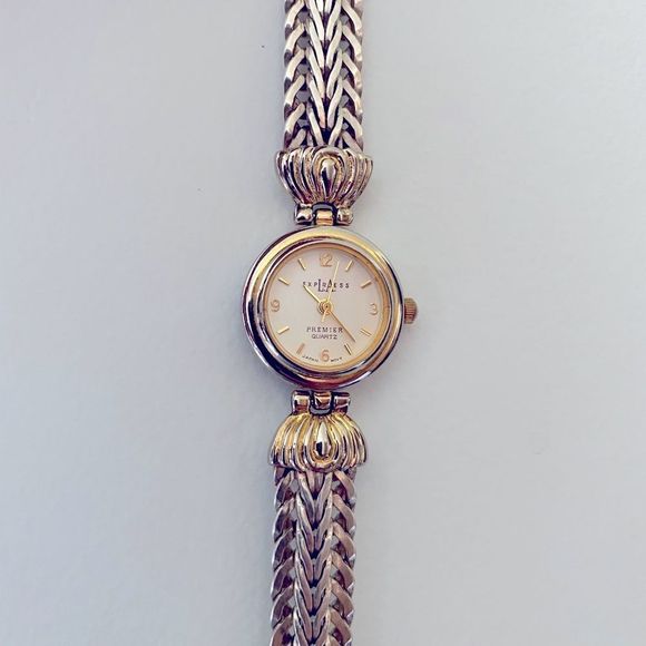 L.A. Express Accessories - LA Express timepiece silver gold accent ladies watch